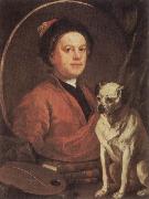 HOGARTH, William The Painter and his Pug oil